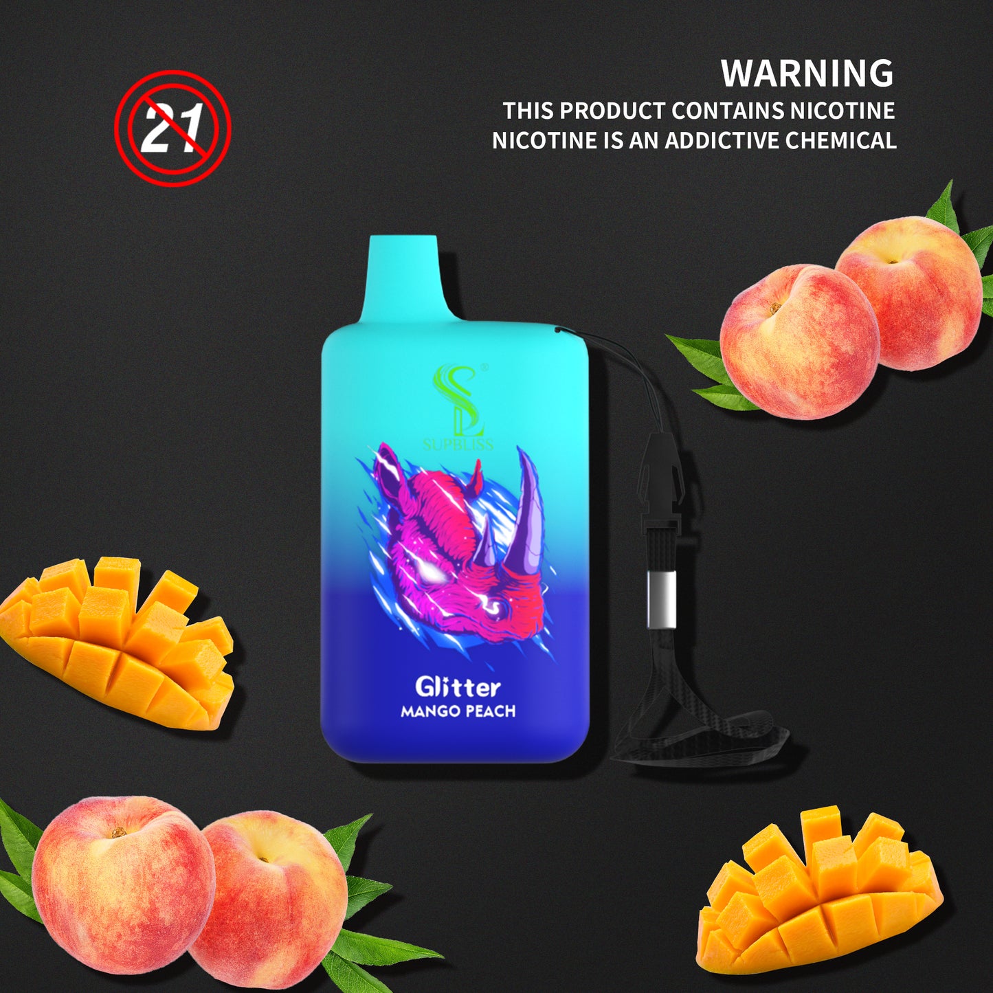 Original SUPBLIS Glitter 5800 Puffs Vape Kit Pod Device (Free Shipping)