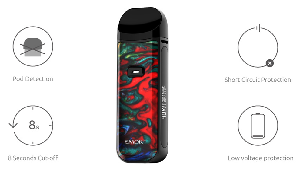 Original SMOK Nord 2 Vape Pod Kit Vape 40W 1500mAh Battery 4.5ml& Nord Vaporizer Free Shipping