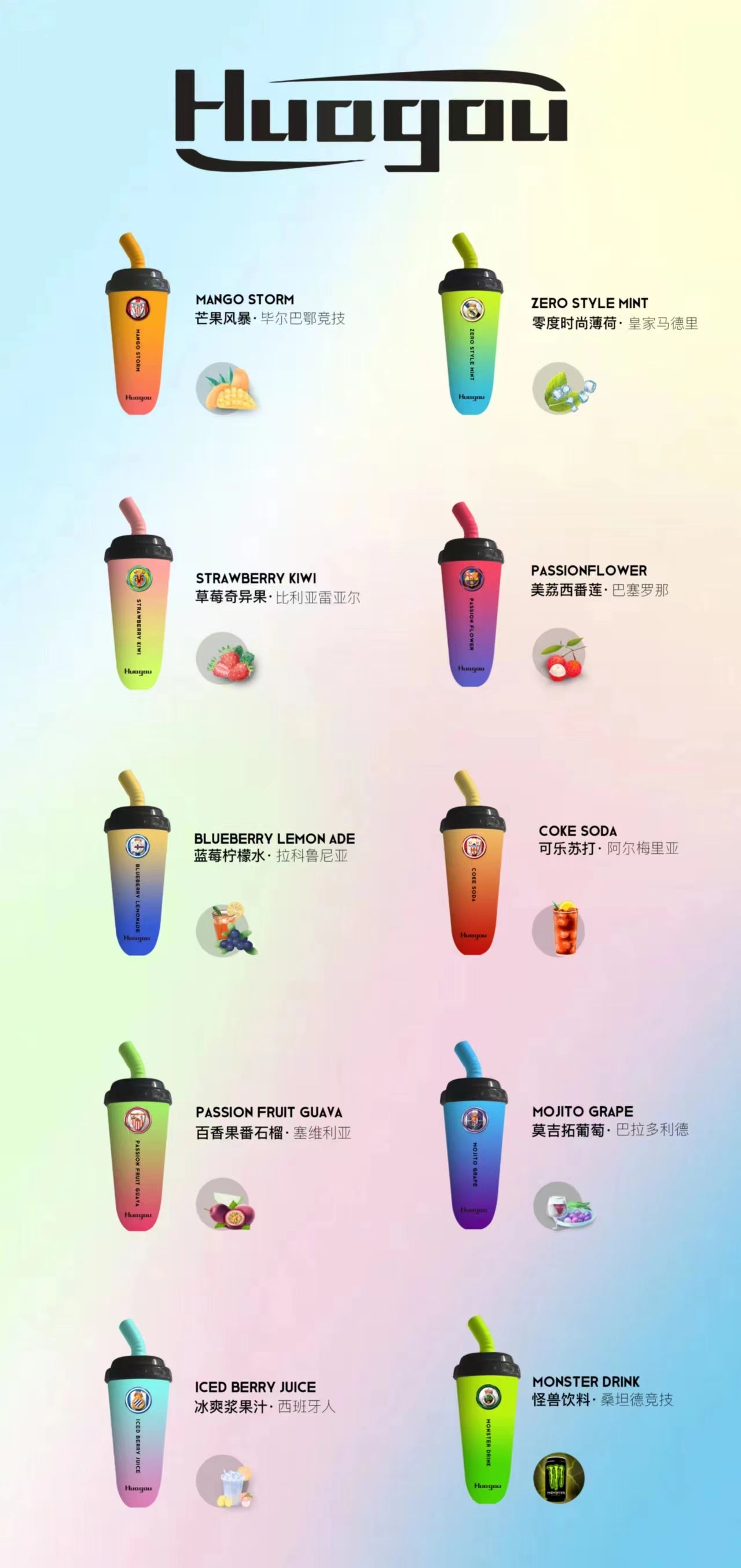 Original HUAGUO Mini Cup Vape 6600 Puffs Milk Tea Cup Device Kit (Free Shipping)