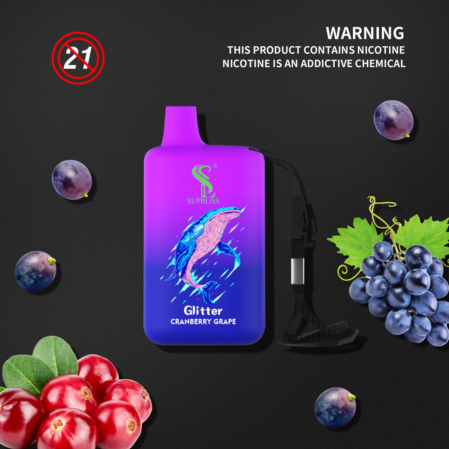 Original SUPBLIS Glitter 5800 Puffs Vape Kit Pod Device (Free Shipping)