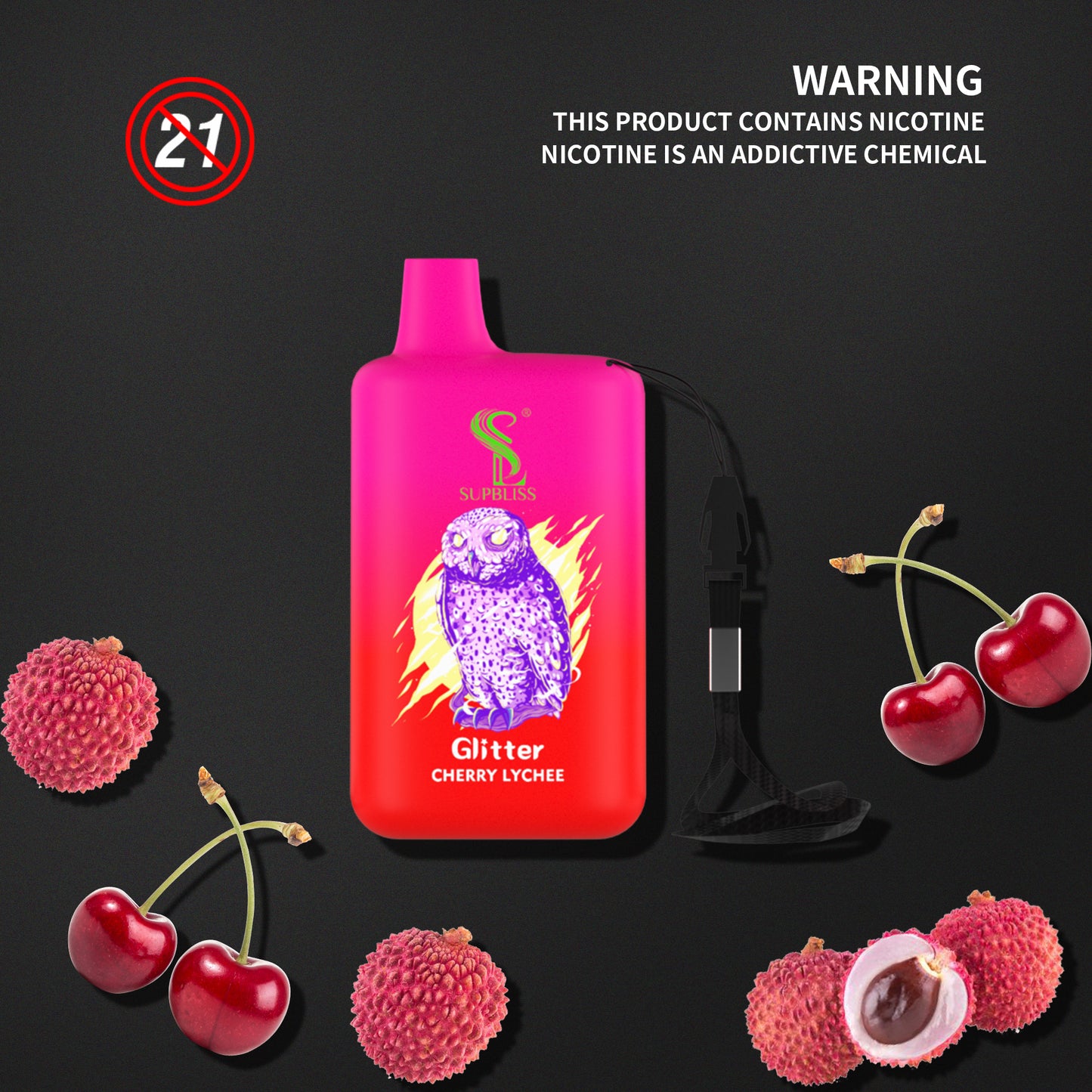 Original SUPBLIS Glitter 5800 Puffs Vape Kit Pod Device (Free Shipping)