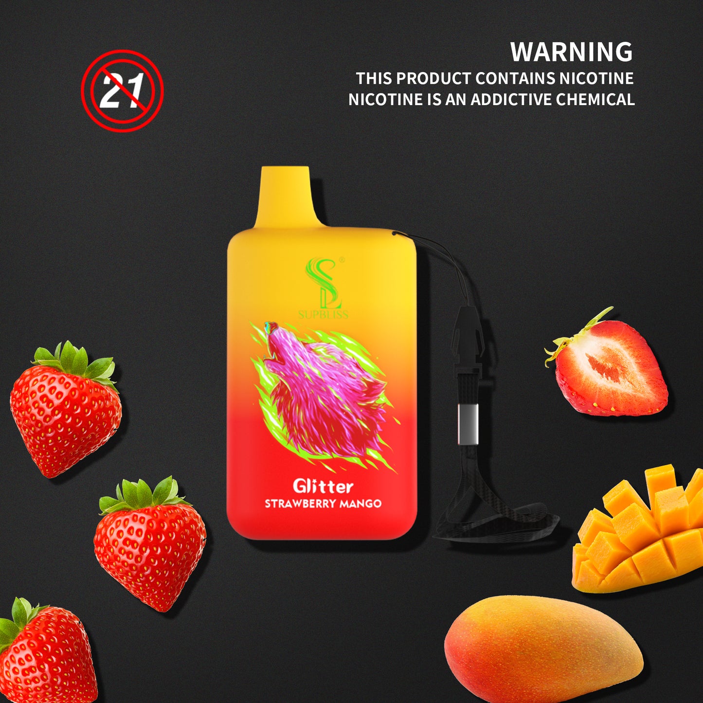 Original SUPBLIS Glitter 5800 Puffs Vape Kit Pod Device (Free Shipping)