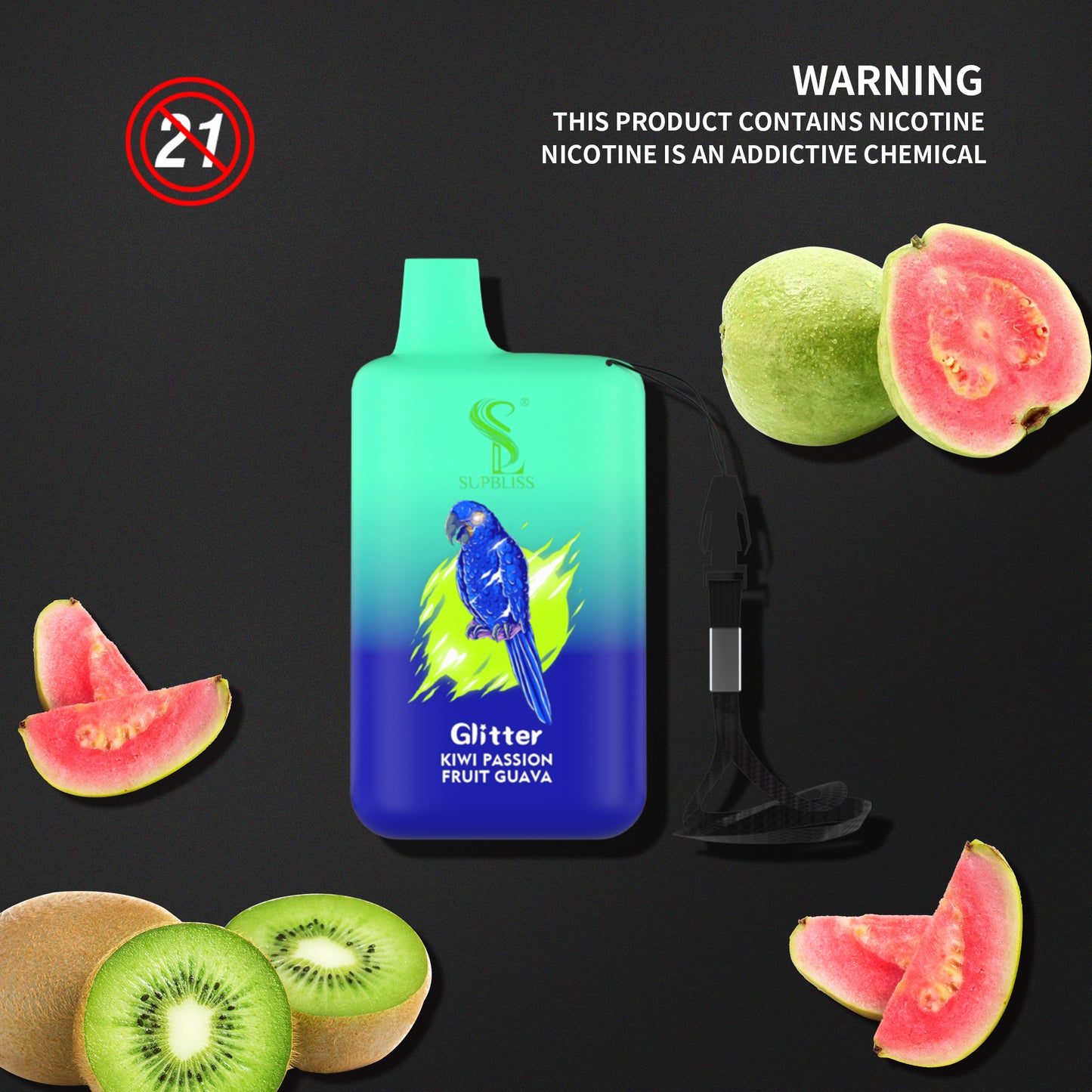Original SUPBLIS Glitter 5800 Puffs Vape Kit Pod Device (Free Shipping)