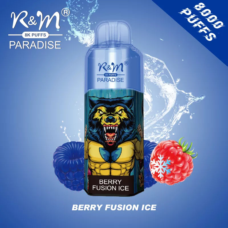 Original R&M Paradise 8000 puffs 15ml Vape Pen with RGB light Device Kit (Free Shipping)