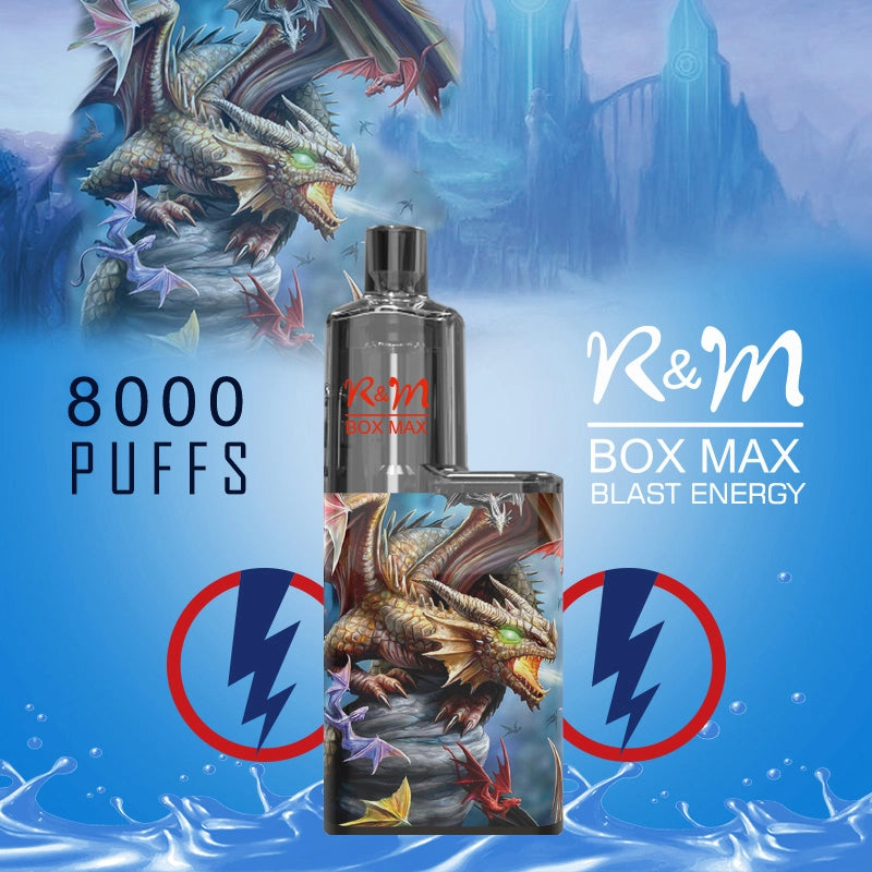 Original R&M BOX MAX 8000 Puffs Mesh Coil Vape Rechargeable Device (Free Shipping)
