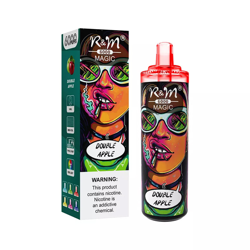 Original R&M MAGIC 6000 Puffs 14ml Rechargeable Vape RGB Light Pod Device (Free Shipping)