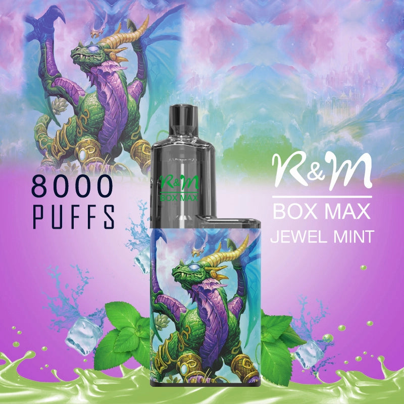 Original R&M BOX MAX 8000 Puffs Mesh Coil Vape Rechargeable Device (Free Shipping)