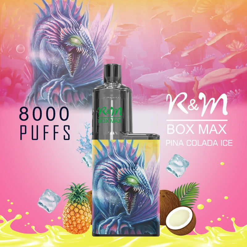 Original R&M BOX MAX 8000 Puffs Mesh Coil Vape Rechargeable Device (Free Shipping)