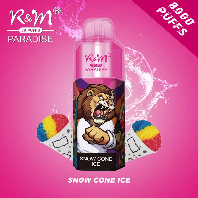 Original R&M Paradise 8000 puffs 15ml Vape Pen with RGB light Device Kit (Free Shipping)