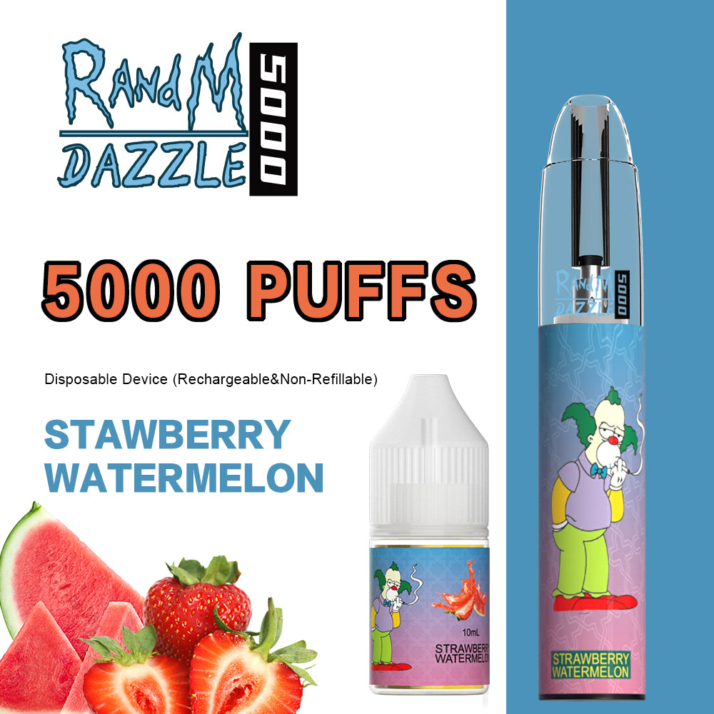 Original RandM Dazzle 5000 Puffs RGB Glowing Vape Kit Pod Device (Free Shipping)