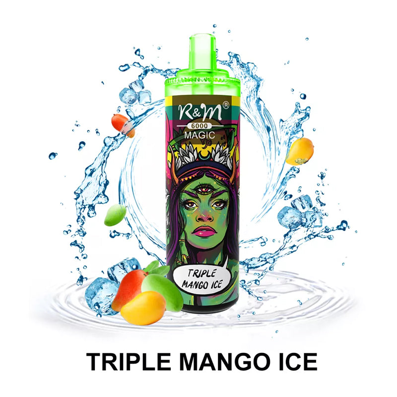 Original R&M MAGIC 6000 Puffs 14ml Rechargeable Vape RGB Light Pod Device (Free Shipping)