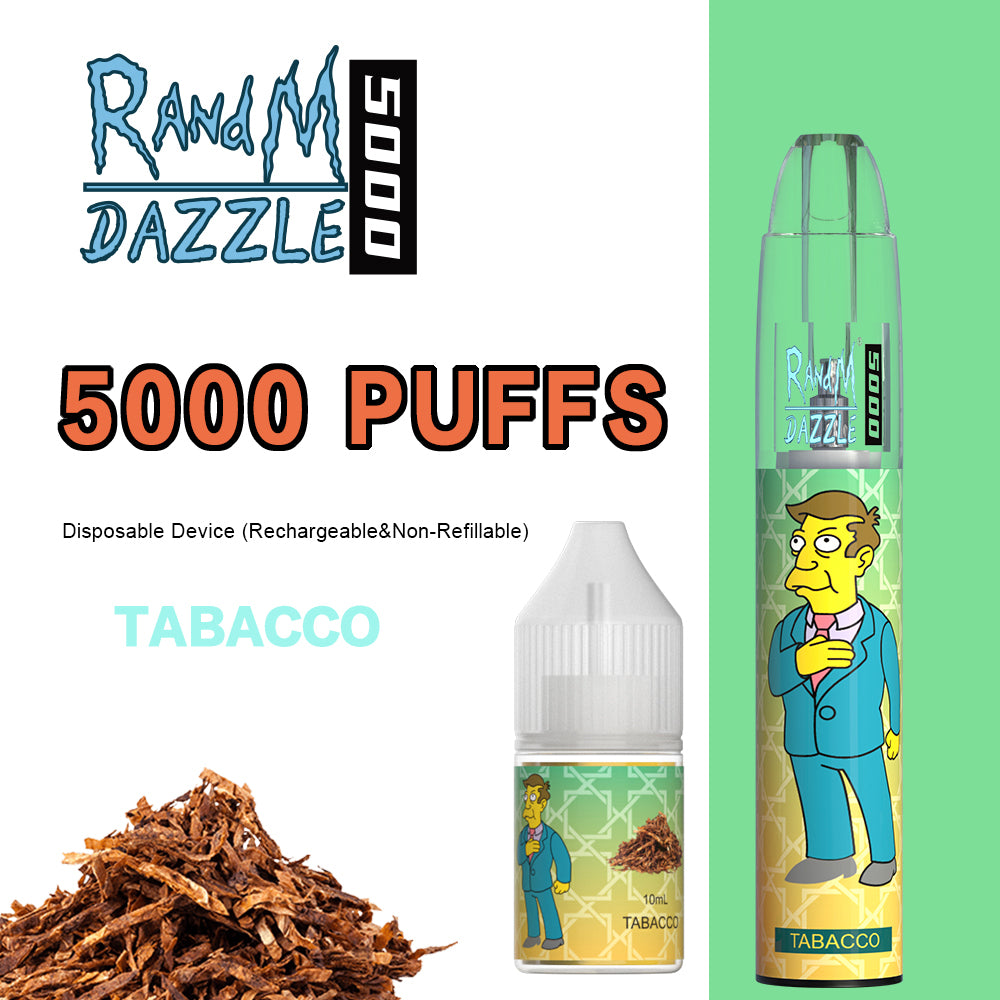 Original RandM Dazzle 5000 Puffs RGB Glowing Vape Kit Pod Device (Free Shipping)