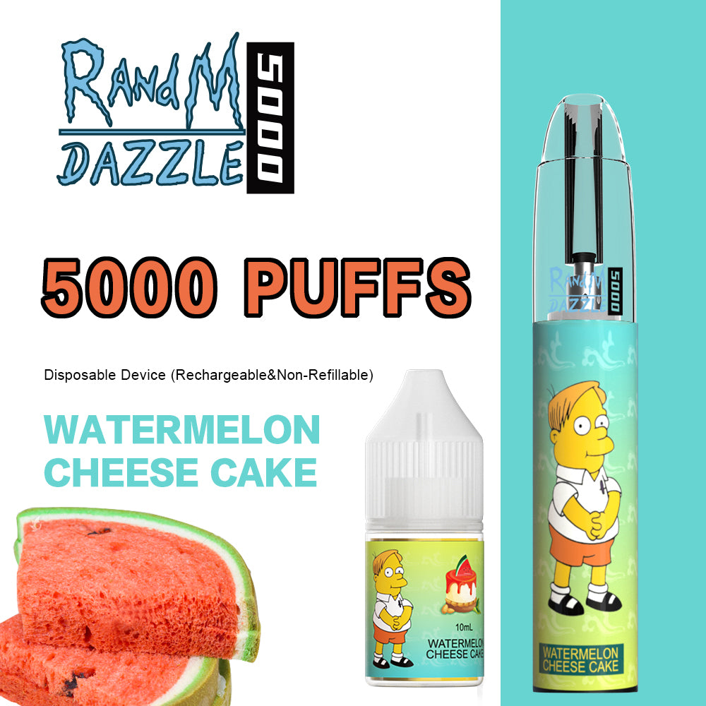 Original RandM Dazzle 5000 Puffs RGB Glowing Vape Kit Pod Device (Free Shipping)