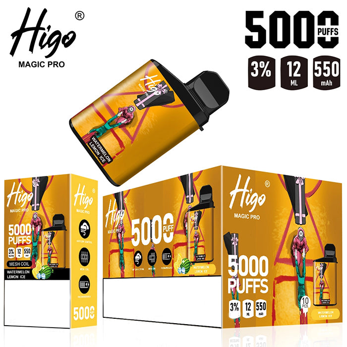 Higo MAGIC Pro 5000 Puffs Rechargeable Vape Device 550mah (Free Shipping)