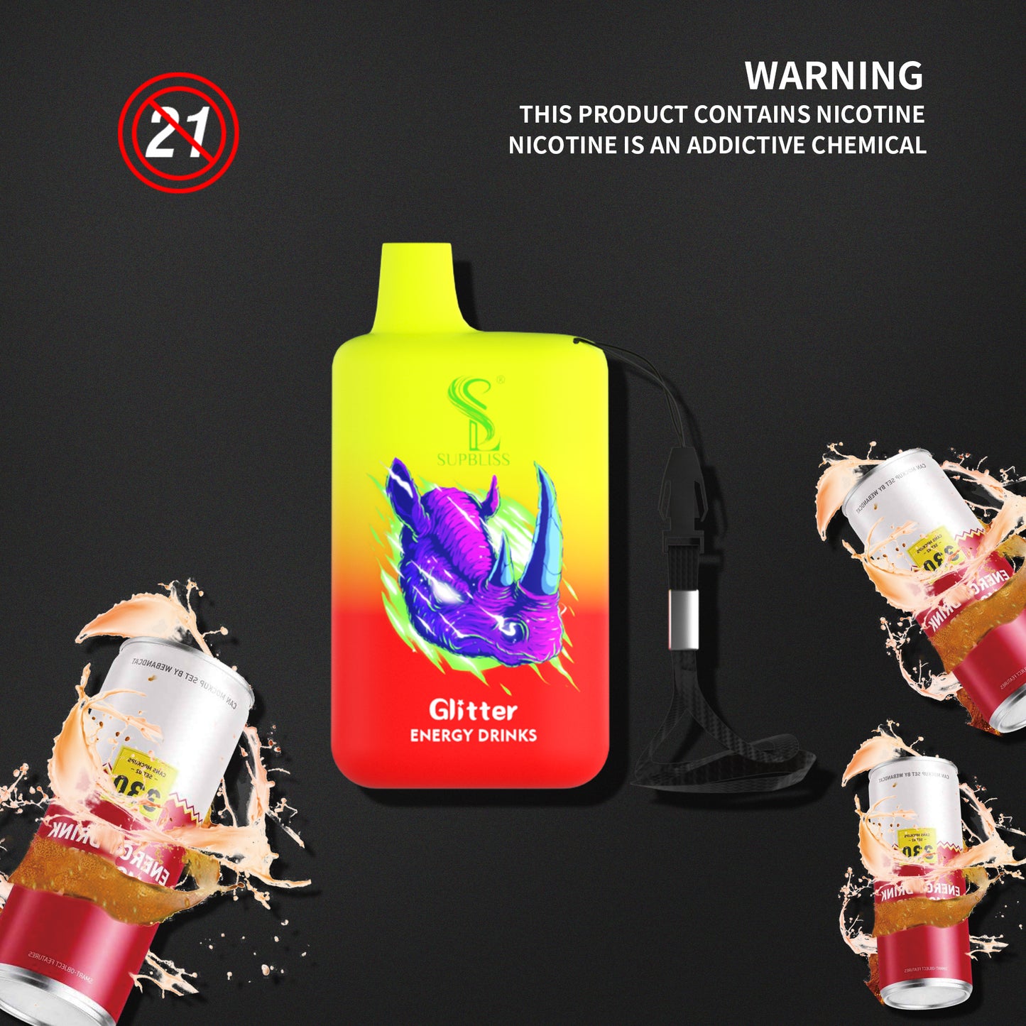 Original SUPBLIS Glitter 5800 Puffs Vape Kit Pod Device (Free Shipping)