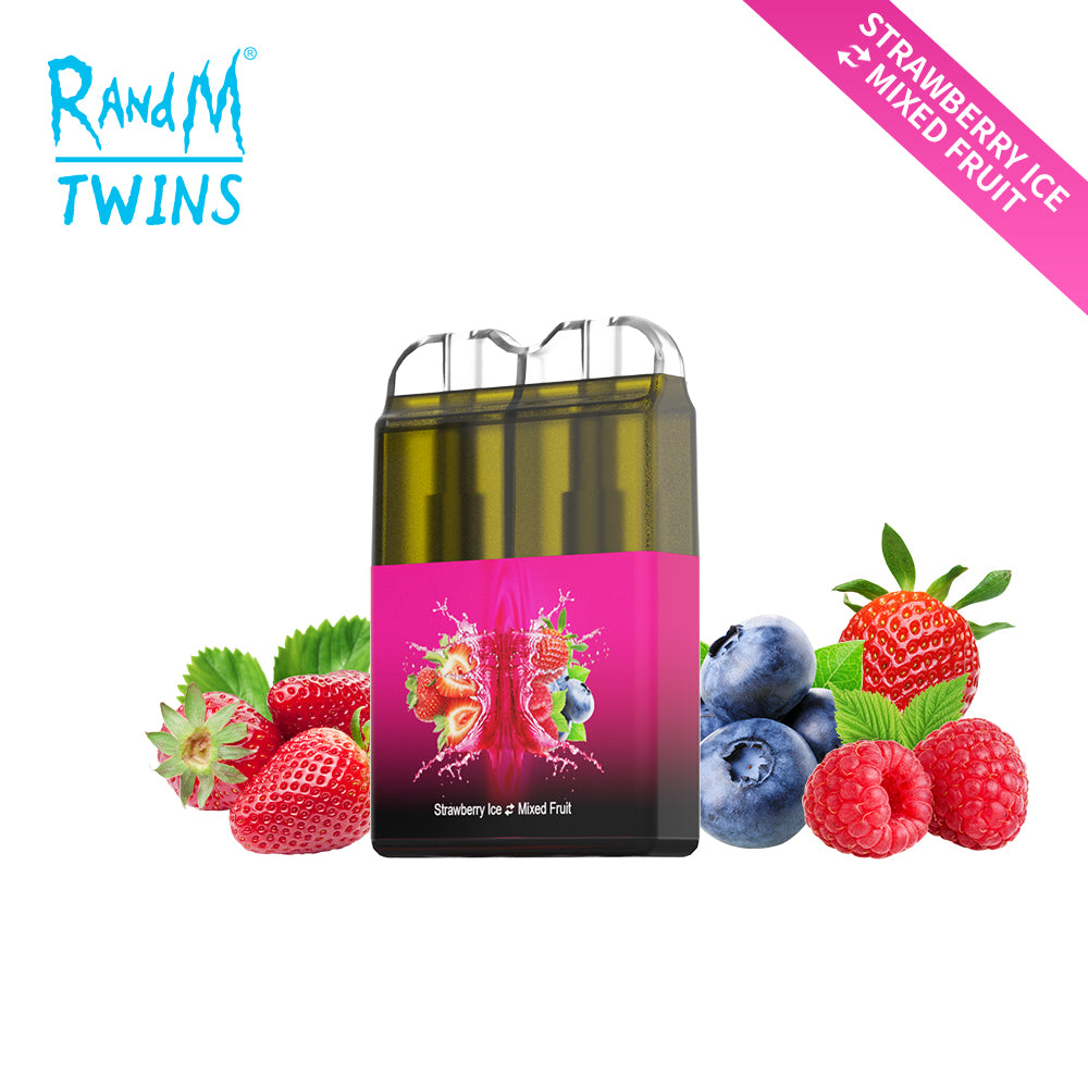 Original RandM Twins 6000 Puffs Dual Flavor RGB Glowing Vape Pod Kit Device
