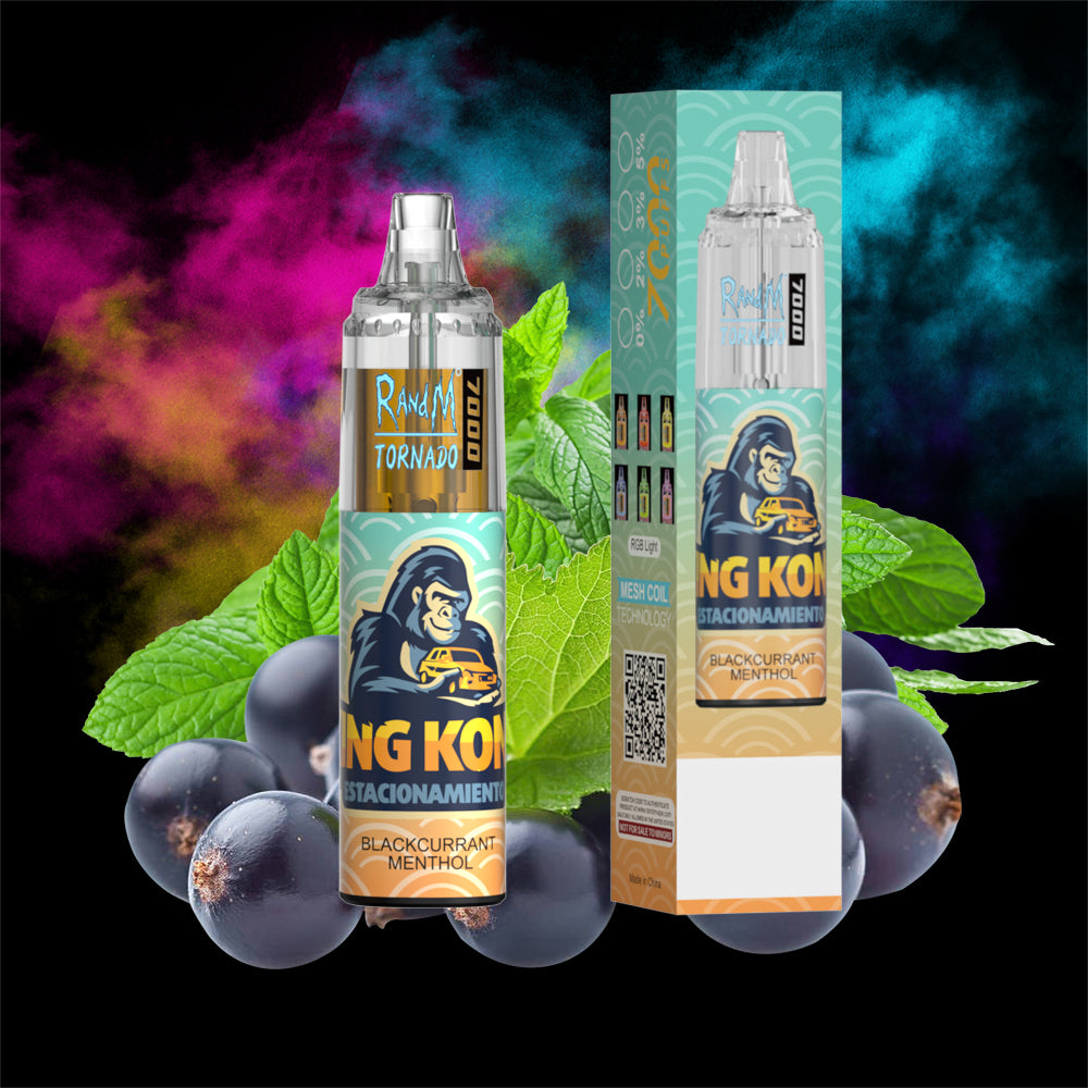Original RandM Tornado 7000 Puffs Glowing 14ml 1000mAh Vape Kit Device (Free Shipping)