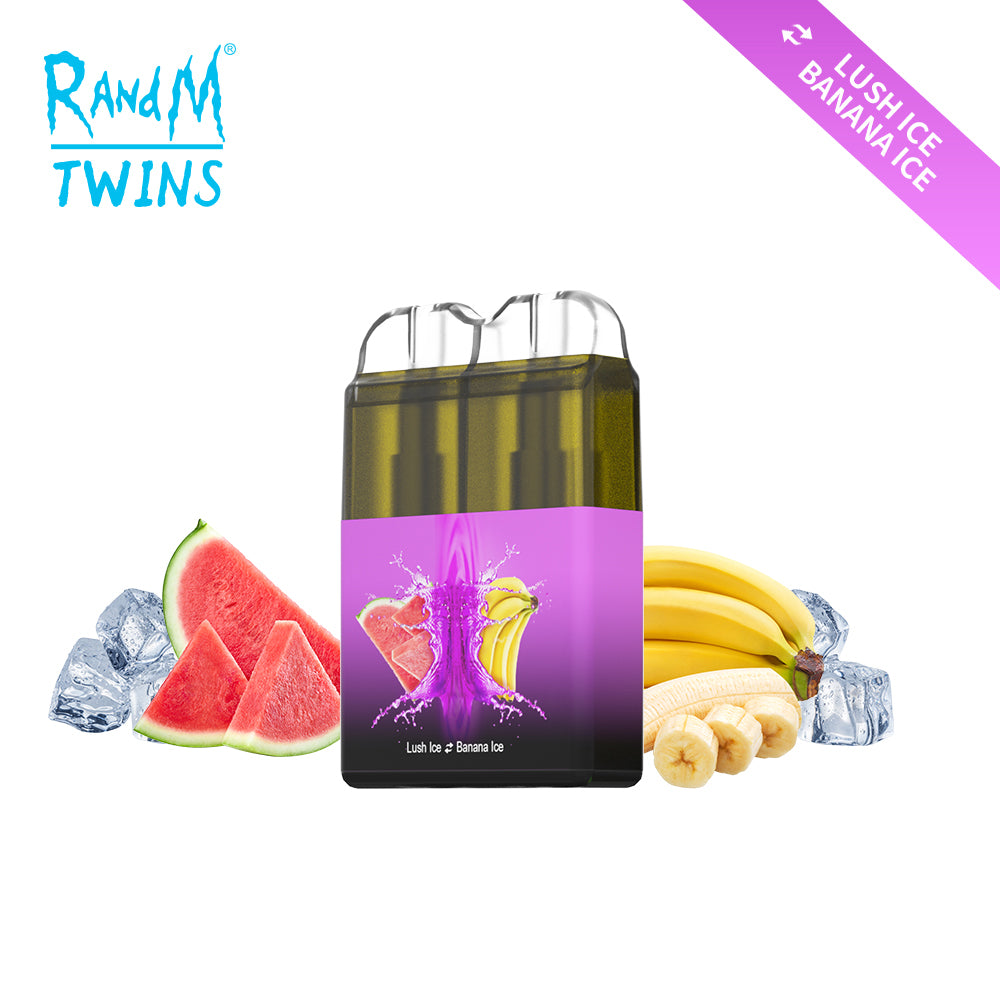 Original RandM Twins 6000 Puffs Dual Flavor RGB Glowing Vape Pod Kit Device