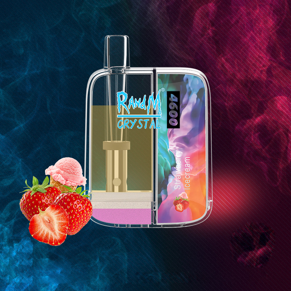 Original RandM Crystal 4600 Puffs LED Glowing Vape Pod Device (Free Shipping)