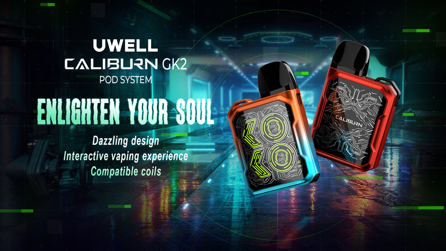 Original Uwell Caliburn GK2 Pod Kit 690mAh Battery 18W MOD Vaporizer Fit 2ml Cartridge Caliburn G2 Pod Vape
