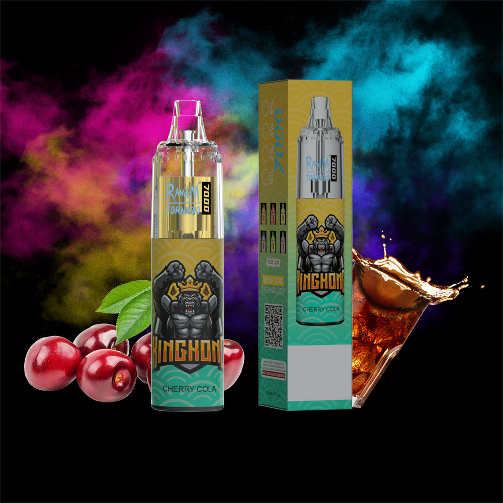 Original RandM Tornado 7000 Puffs Glowing 14ml 1000mAh Vape Kit Device (Free Shipping)