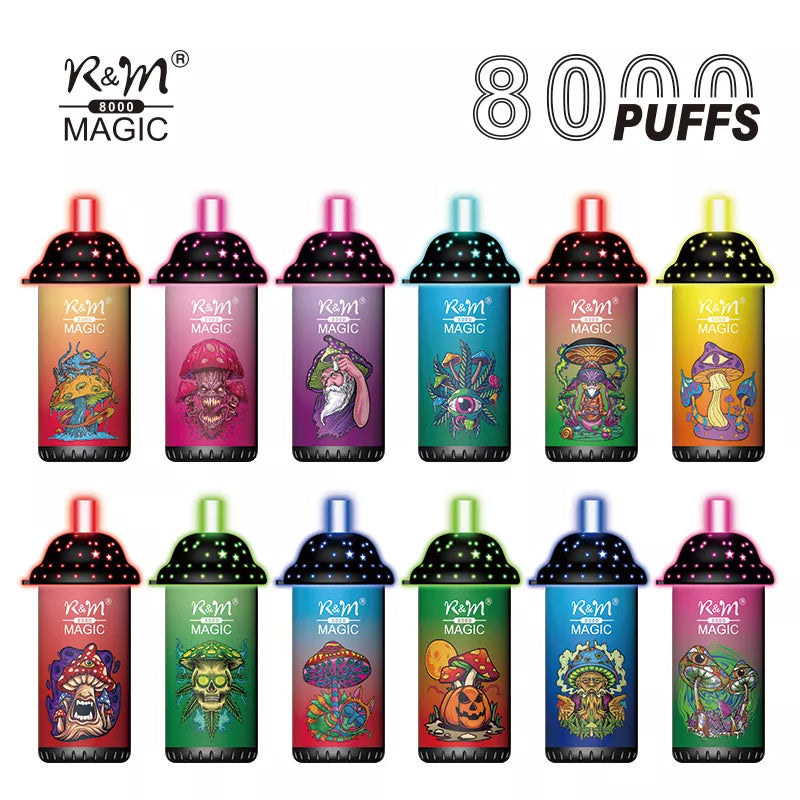 Original R&M MAGIC 8000 puffs 16ml Vape with RGB light Device Kit (Free Shipping)