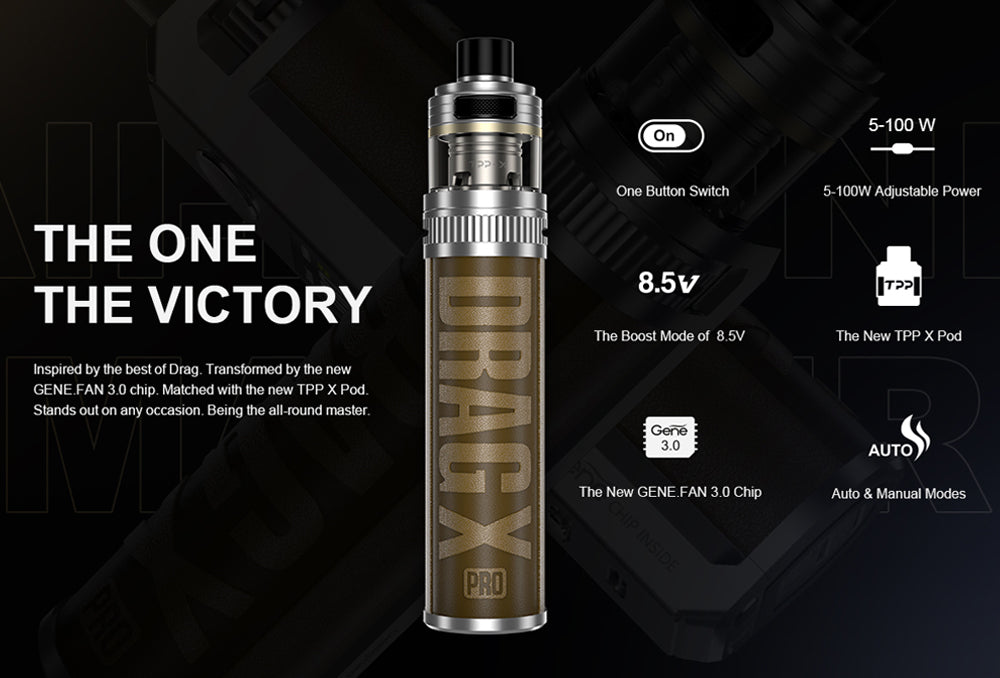 Original VOOPOO DRAG X Pro Mod Pod 100W 8.5V Kit 5.5ml Vaper No 18650 21700 Battery Free Shipping