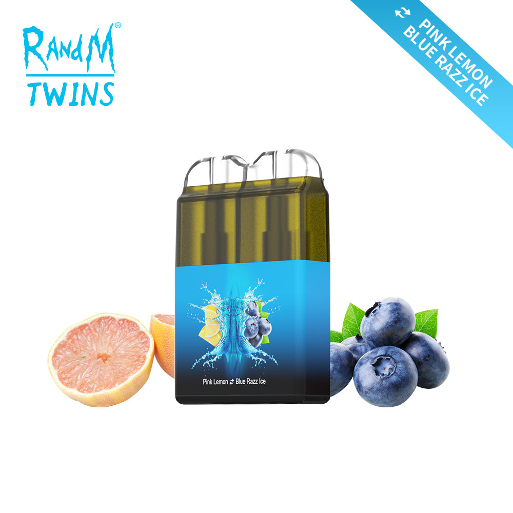 Original RandM Twins 6000 Puffs Dual Flavor RGB Glowing Vape Pod Kit Device