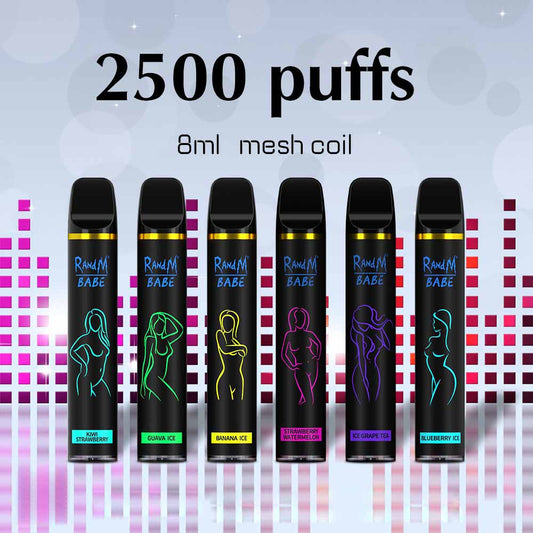 Original High Quality RandM Babe 2500 Puffs Vape Kit Device (Free Shipping)