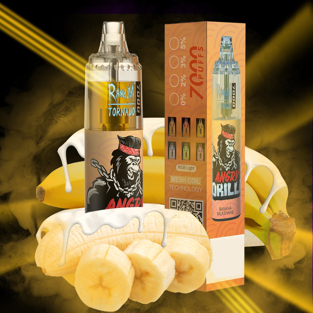 Original RandM Tornado 7000 Puffs Glowing 14ml 1000mAh Vape Kit Device (Free Shipping)