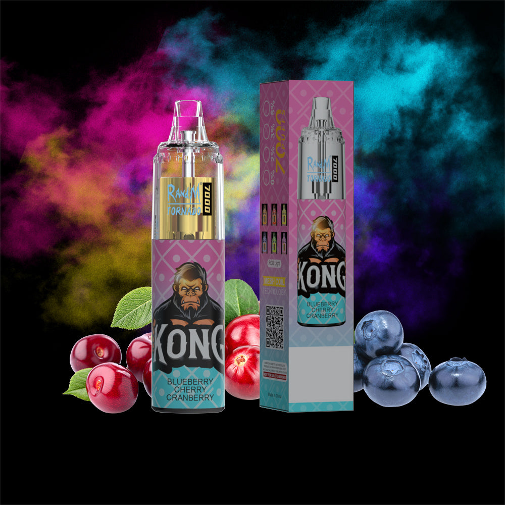 Original RandM Tornado 7000 Puffs Glowing 14ml 1000mAh Vape Kit Device (Free Shipping)