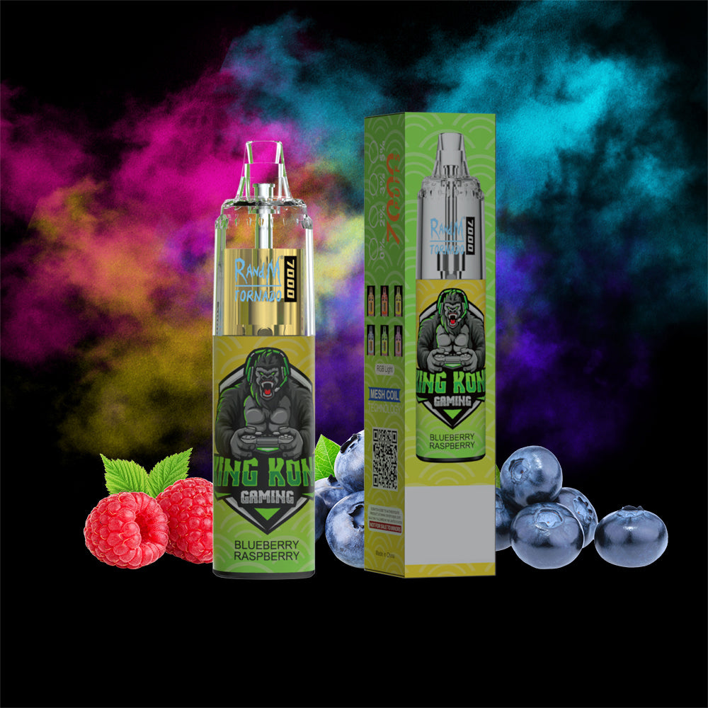 Original RandM Tornado 7000 Puffs Glowing 14ml 1000mAh Vape Kit Device (Free Shipping)