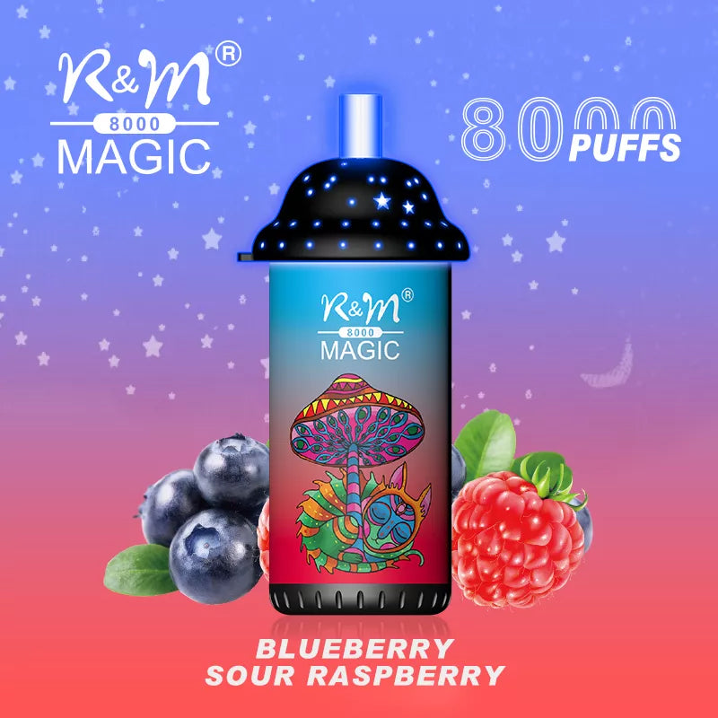 Original R&M MAGIC 8000 puffs 16ml Vape with RGB light Device Kit (Free Shipping)