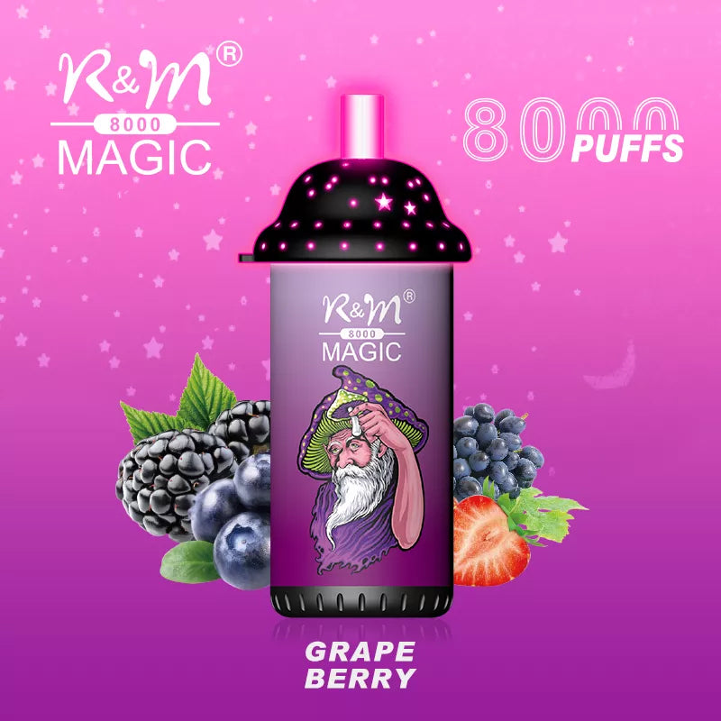 Original R&M MAGIC 8000 puffs 16ml Vape with RGB light Device Kit (Free Shipping)