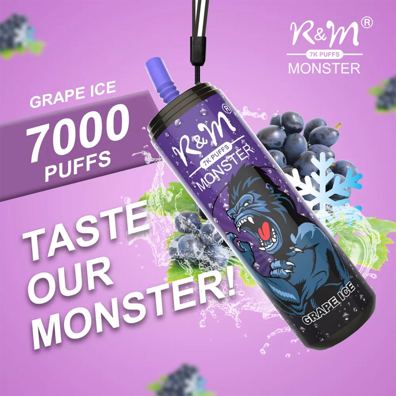 Original R&M MONSTER 7000 Puffs 15ml Rechargeable Vape Kit Coke Can Device (Free Shipping)