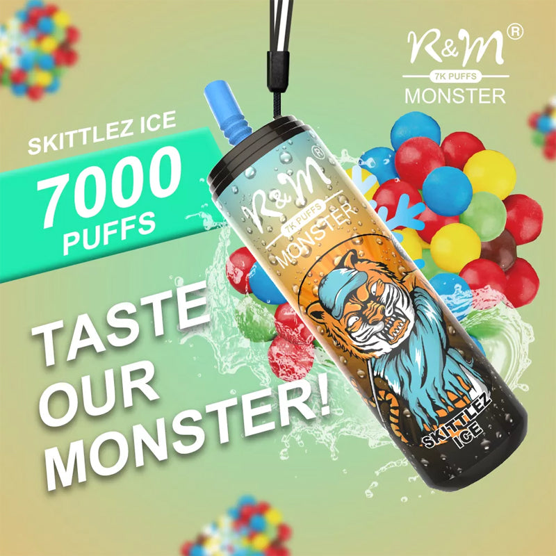 Original R&M MONSTER 7000 Puffs 15ml Rechargeable Vape Kit Coke Can Device (Free Shipping)