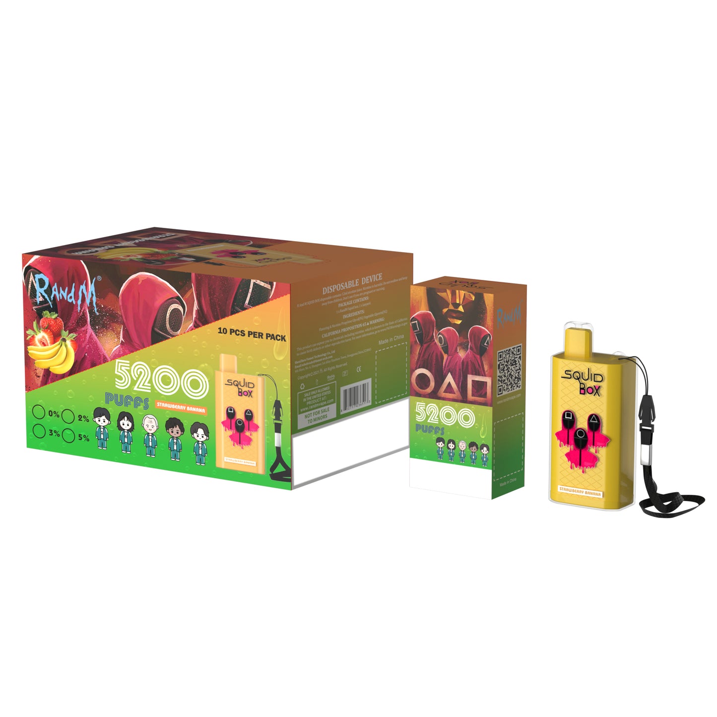 Original RandM Squid Box 5200 Puffs 12ml Vape Kit Device (Free Shipping)