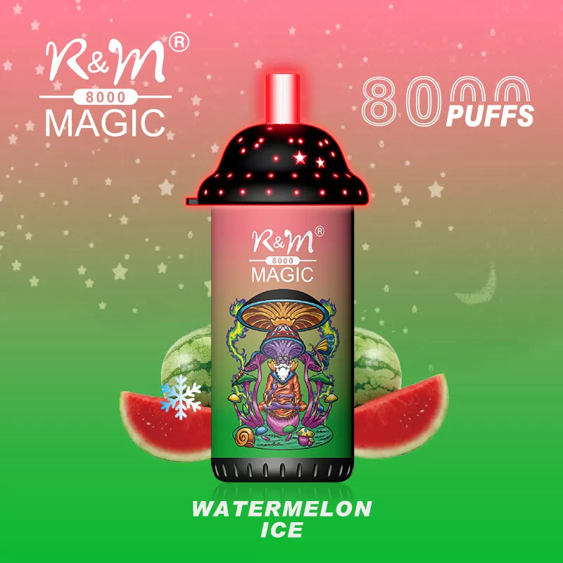 Original R&M MAGIC 8000 puffs 16ml Vape with RGB light Device Kit (Free Shipping)
