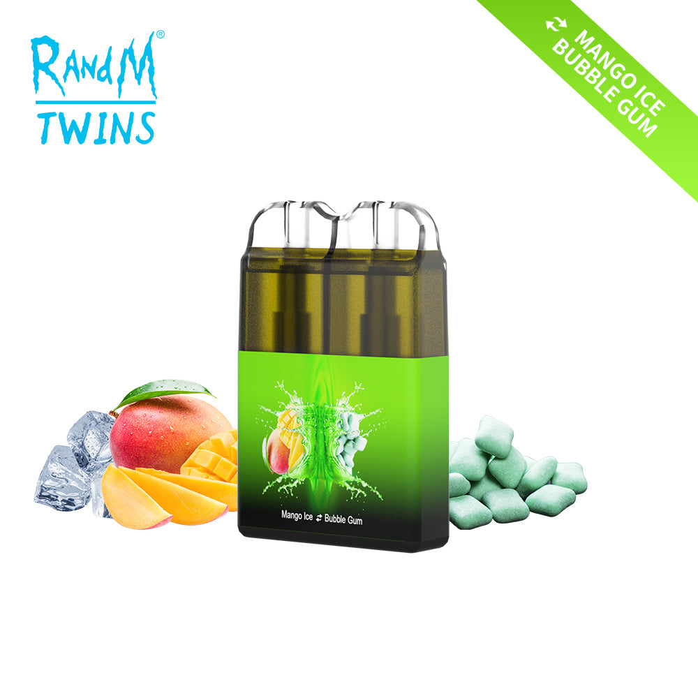 Original RandM Twins 6000 Puffs Dual Flavor RGB Glowing Vape Pod Kit Device