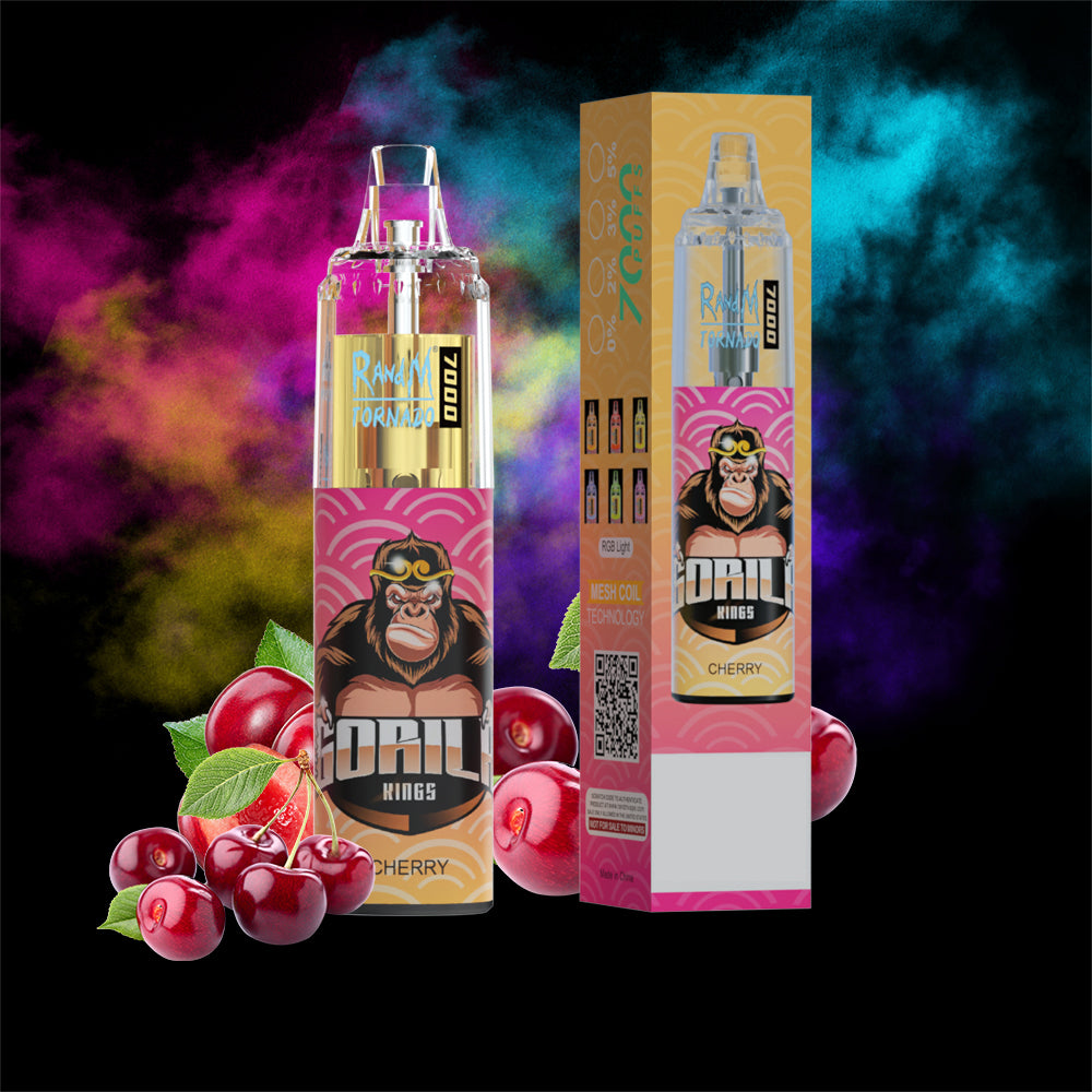 Original RandM Tornado 7000 Puffs Glowing 14ml 1000mAh Vape Kit Device (Free Shipping)